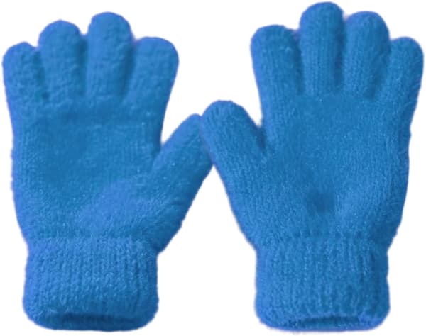 Barnehansker, helfinger, snøutstyr, blå Blau