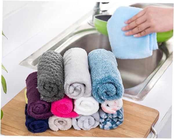 10-pack dishcloths microfiber kitchen towels oil-repellent non-slip for kitchenware glass