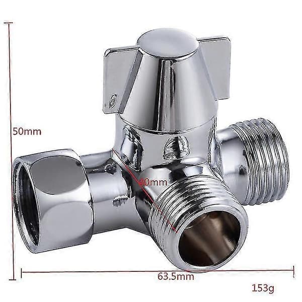 3-vejs omskifter til bruser, G1/2\" T-adapter ventiludskiftning