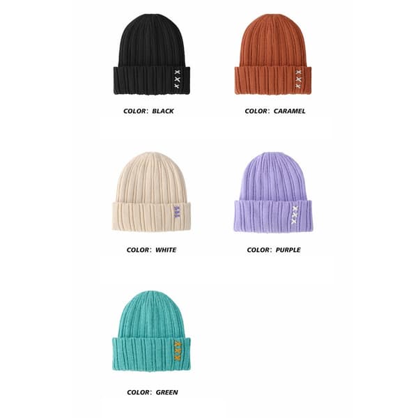 Brimless lue Jacquardmønstret hatt BEIGE