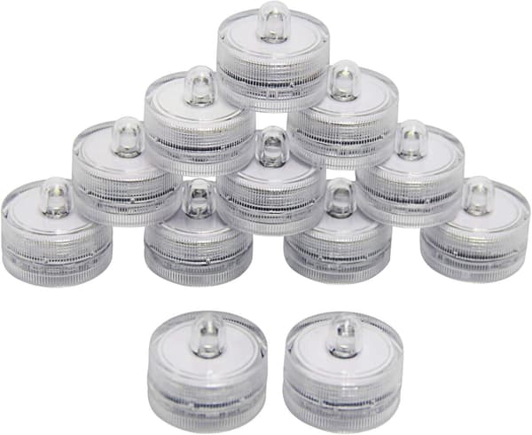 12 LED telys med timer, elektriske flimrende batterilys