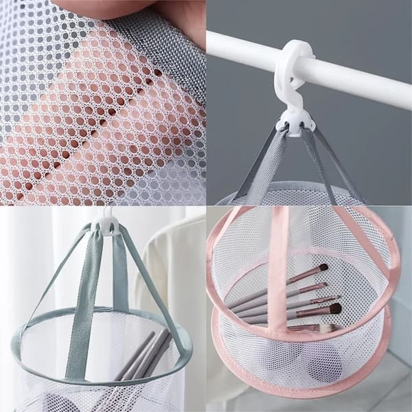 Makeup Brush Cleaning and Drying Basket, Silicone Makeup Brush Hanging Drying Net, Green, Without Lid