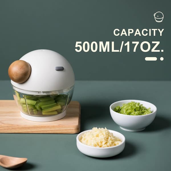 Manual Food Chopper, Manual Fruit and Vegetable Chopper with 3 Pcs