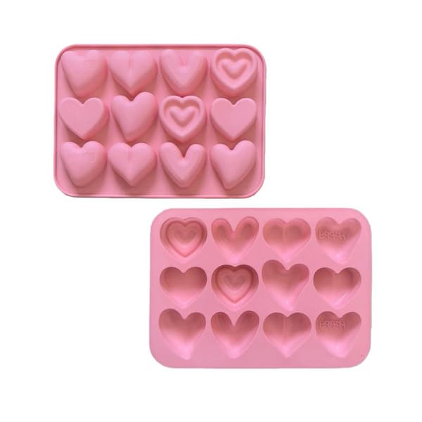 12 Conseive 6 hjerteformede silikonbakeformer DIY godteri kaker 1Pc