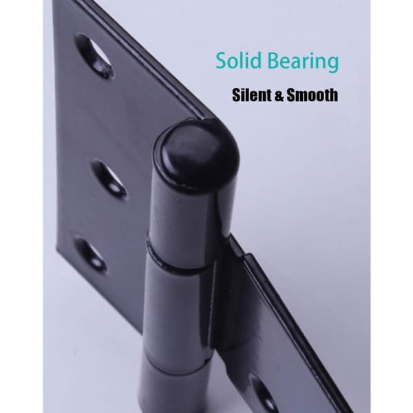 Heavy Duty T-Hinge, Barn Hinge, Fence Hinge, Stainless Forged Hinge, All Sizes, Black (6 Pcs, 4 Inch)