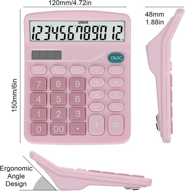 Basic Standard Calculator 12-Digit Desktop Calculator with Large