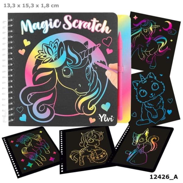 Puslespilbog Mini scratch UNICORN