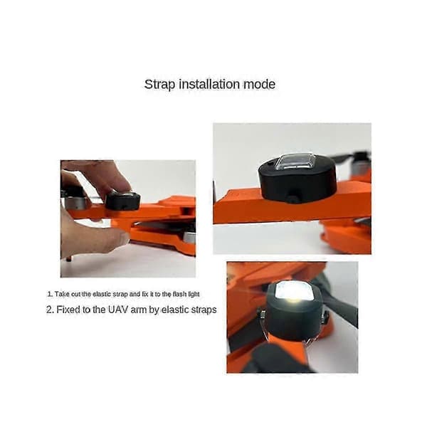4 stk. Strobe-advarselslys USB-genopladeligt drone-strobelys