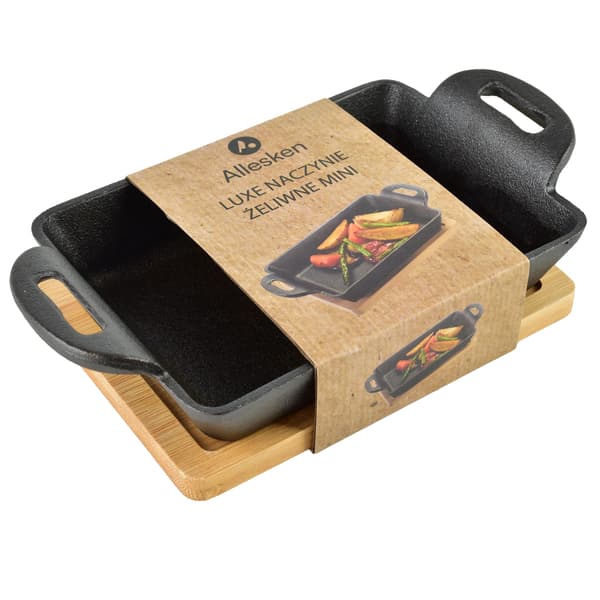 Støbejerns serveringsfad Allesken LUXE 19x11x3 cm Sort 280 ml