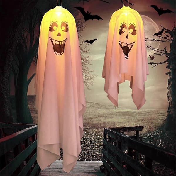 Halloween Ghost Lights, Halloween Decorations. Outdoor Decorations Hanging Glowing Ghosts, Cute Flying Ghosts, A