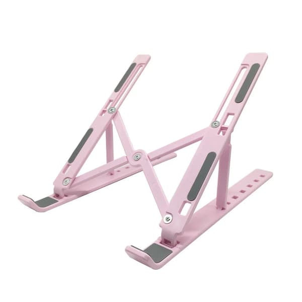 Portable Foldable Plastic Laptop Stand - Adjustable Cooling Holder for MacBook Pro, Laptop, and Phone