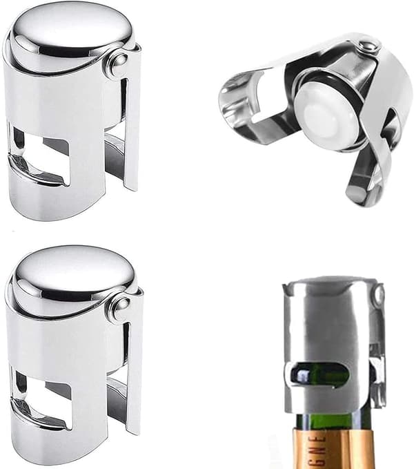 4 champagneflasker, champagneflasker i rustfritt stål, S