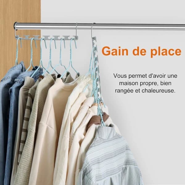 NA/Magic Hangers Space Saving Sturdy Metal Hanger Wardrobe Storage Space Saving Hangers 8-pack Cascade Hangers