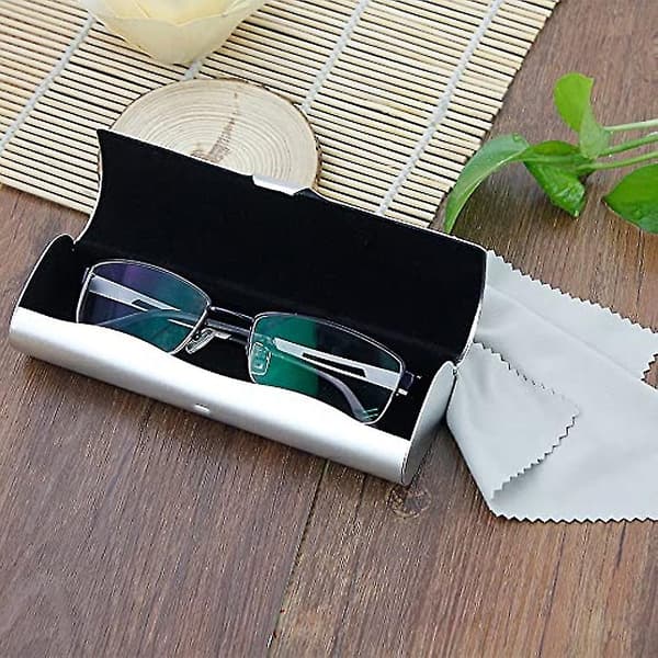 Hard Shell Glasses Case Aluminum Lightweight Myopia Glasses Case Box Glasses Case [DB] Silver Silver