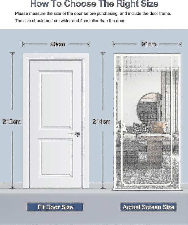 Kraftig kæledyrsnetdør passer til dørstørrelse 90 cm X 210 cm G