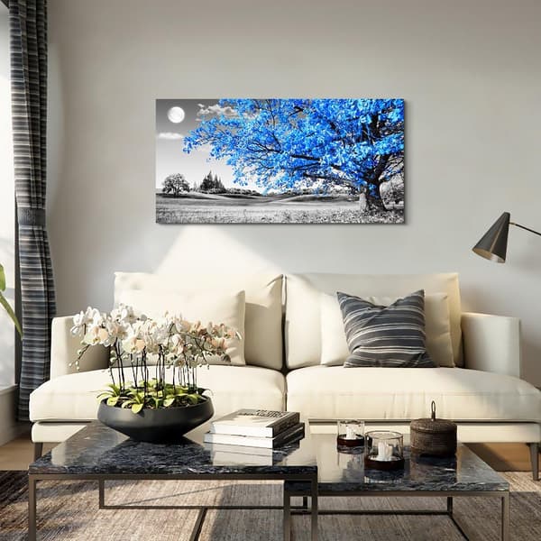 50x100cm Stor Modern Väggdekoration för Vardagsrum, 1 Stycke Blå T