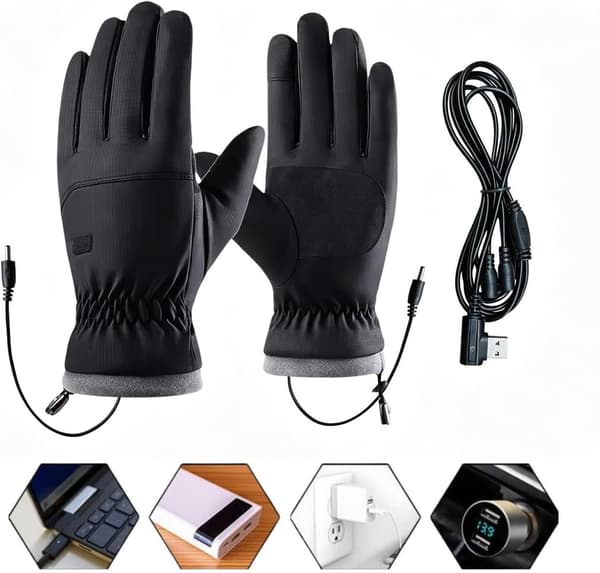 generiske termiske handsker 3 temperaturtrin vanter genopladelige USB -