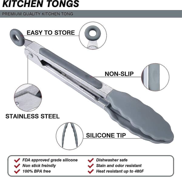 Mini Serving Tongs in Silicone 21.4cm