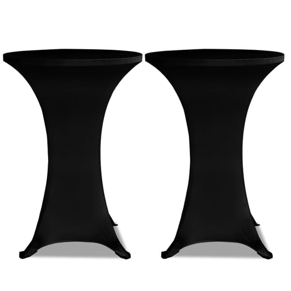 vidaXL Ståbordsdug Ø80 Stretch Sort 2-pak Svart black