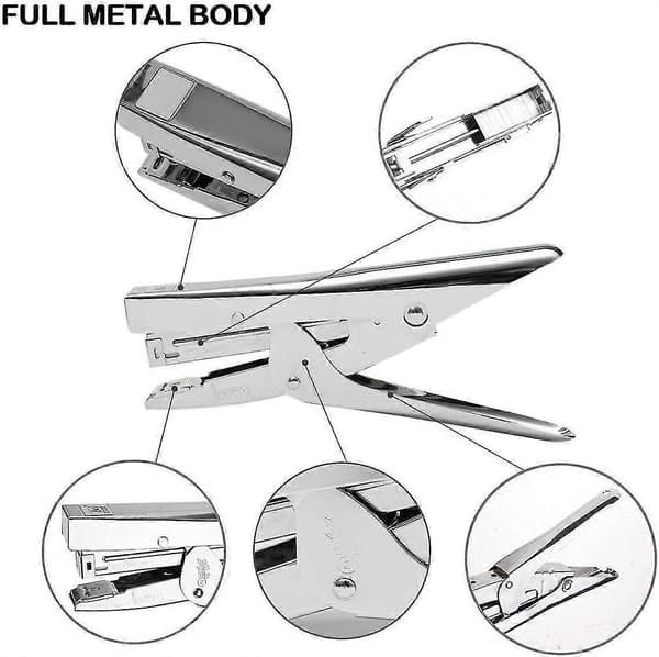 Plier Stapler Heavy Duty Office Stapler Handheld 20-Sheet Stapler Paper Stapling Machine with 2000 Staples, Silver