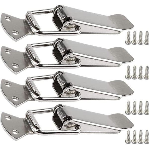 Stainless Steel Toggle Latch with Screws, 56mm Hasp Latch, Spring Loaded Buckle, Clamp, Box Closure, Toolbox Protector