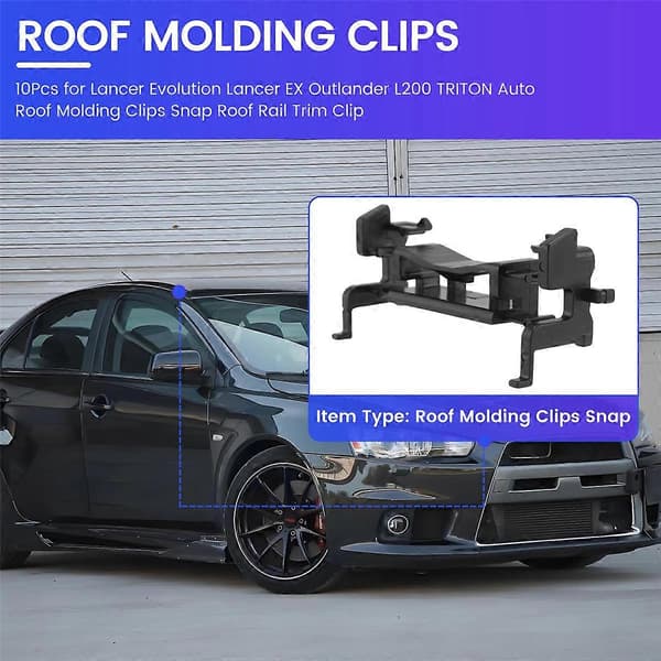 10 stk Taklistklips Snap for Evolution EX L200 TRITON Auto
