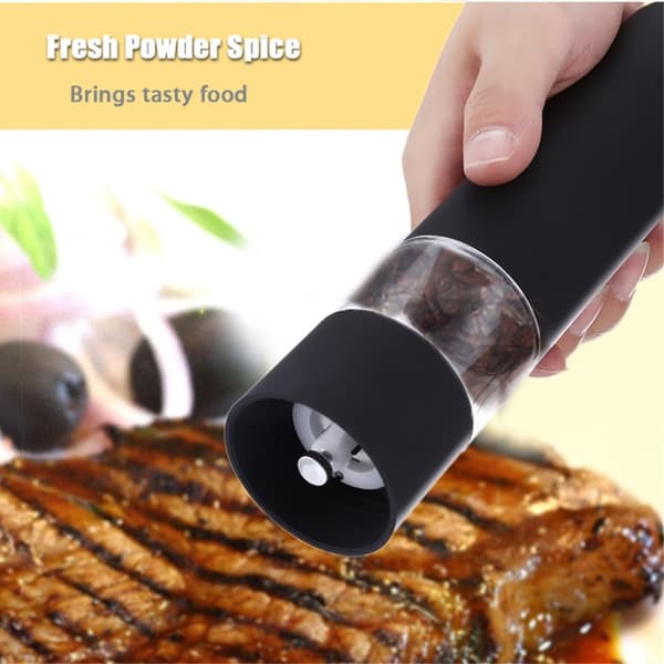 Automatic Salt & Pepper Grinder Electric Herb Pepper Spice Grinder Svart black