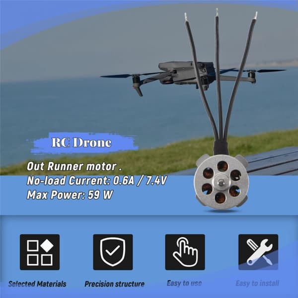 RC Drone Tilbehør: 10G Out Runner 1811 3800kV Børsteløs Motor til RC Fly