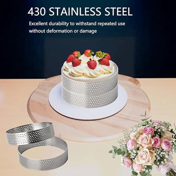 ING 8-delte dessertringe 8 cm kageringe butterdejsringe bageforme dessertringe med hul dessertringe i rustfrit stål form til bagning og