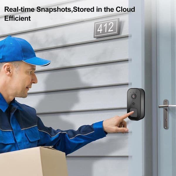 Wireless Video Doorbell Smart Doorbell Easy Installation Support 2.4G Wifi Black