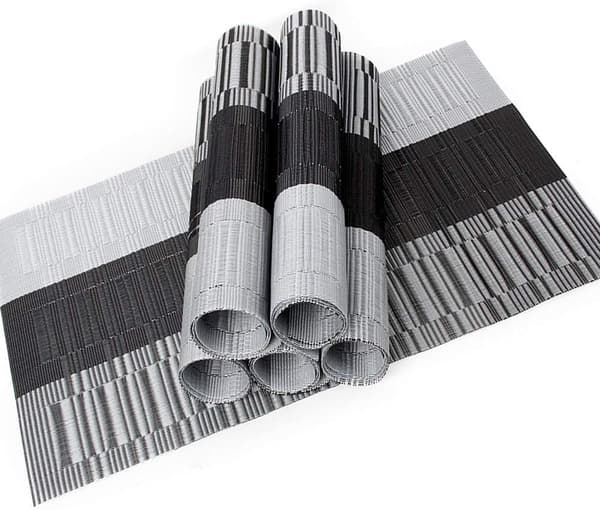 6 stk. Sklisikre PVC-bordbrikker, vaskbare (45x30cm)