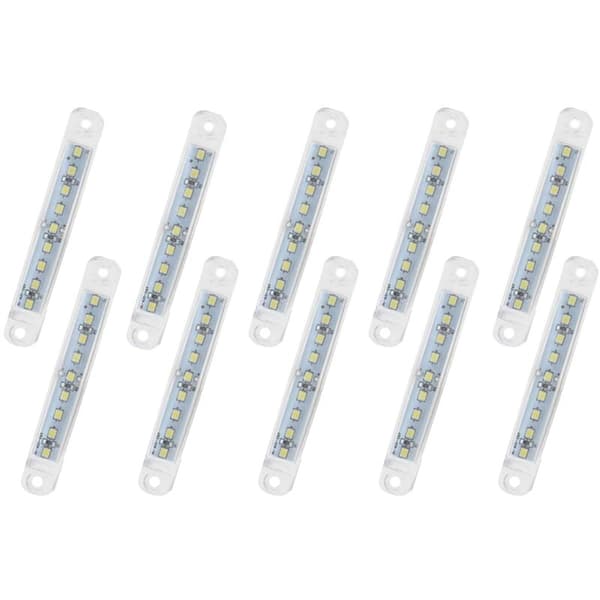 12V 9 LED sidemarkeringslys til bil, udvendig, hvide advarselsbaglygter til lastbil, trailer, 10-pak
