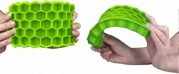 Ice Cube Tray with Lid, Soft Silicone Ice Molds, Diamond Shaped Ice Cubes for Drinks and Desserts, Easy Release, 2 Pack