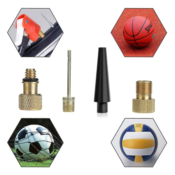 5-pack Ventiladapterset Dunlop Ventiladapter Cykelpump Uppblåsningsnål Munstycke Kit Bilventil
