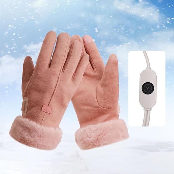opvarmede handsker skridsikre touchscreen-vanter pink - Rosa