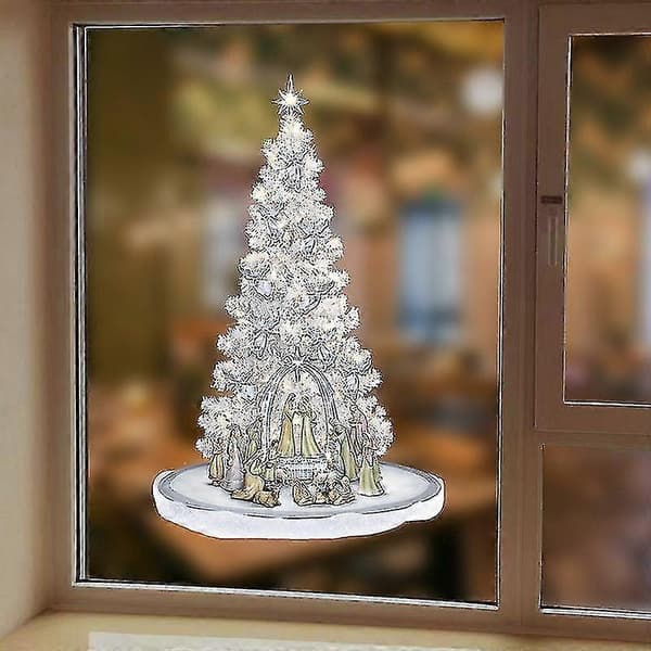 Christmas Trees Wall Decal Window Decor Crystal Ornaments PVC