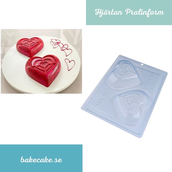 Pralineform Hjerte Chokoladeform - BWB 9633 - Special 3-delt form