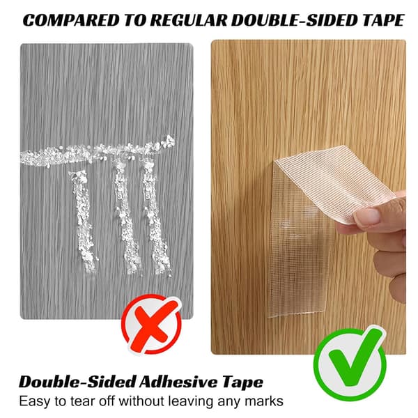 Multifunktionell Dubbelsidig Tejp - Ultrastark Textiltejp med Superklibbigt Lim - Transparent Montering (15MMX20M)