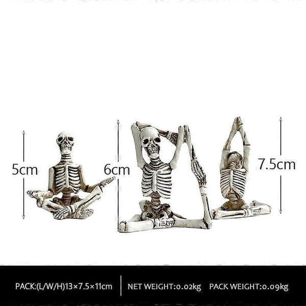 Practical and Beautiful 3-piece Table Decoration Carnival Yoga Skeleton Figure Creative Traditional Punk