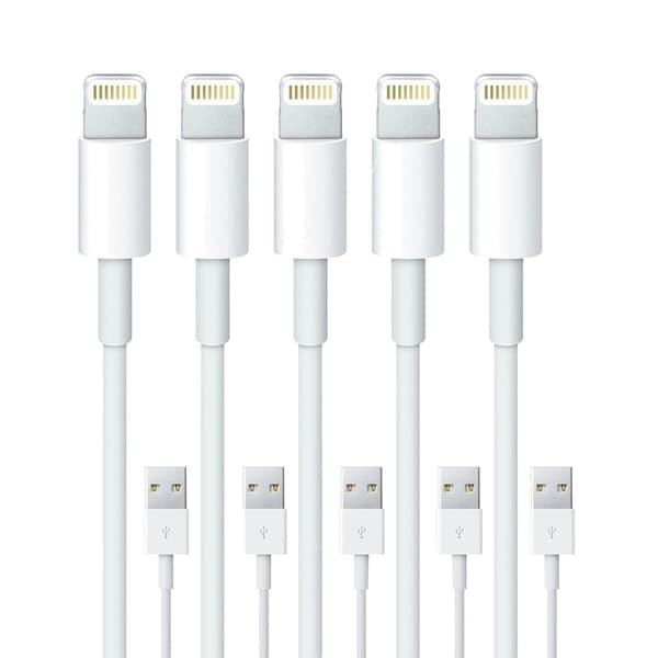 5-pak - Lightning opladerkabel iPhone 13/12/11/ Xs/Max/X/8/7/6/5SE