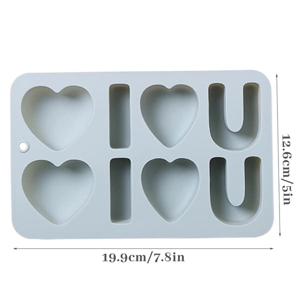 3D Valentinsdag Kærlighed Silikoneform Non-Stick Chokolade Slik Muffin Forme Blue 0.09