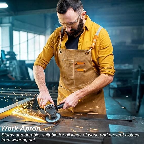 1pc Apron, Heavy Duty Work Apron with Pockets for Men
