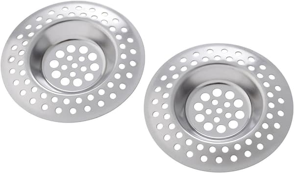 2 x Filter - Sil i rustfritt stål for vask, servant og badekar