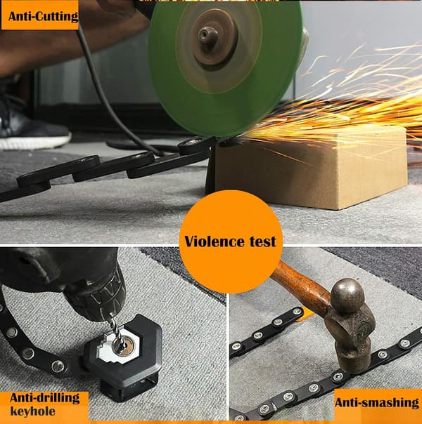 Foldable Bicycle Lock with Holder, E-scooter Lock, High Security