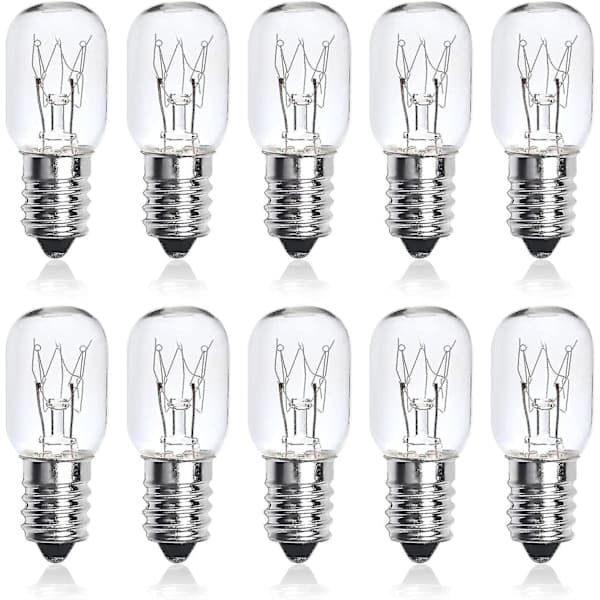 10-pack 25W SES E14 Small Edison Screw Pygmy Bulb Light Bulbs, Dimmable T22 Clear Incandescent Oven Lamp Himalayan Salt Lamp Bulb