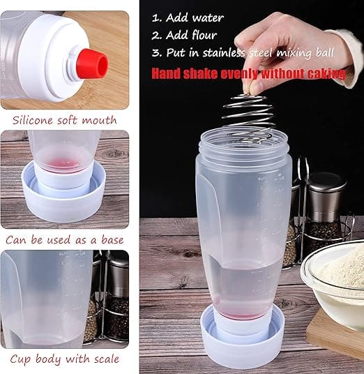 Pancake Batter Dispenser with Mixing Ball Pancake Cake Bakery Tool Squeeze Bottle for Making Pancakes Waffles