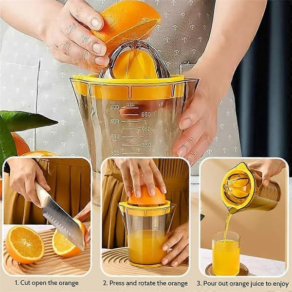 600ML Manual Plastic Juicer with Scale Fruit Press Orange Lemon Juicer Cup