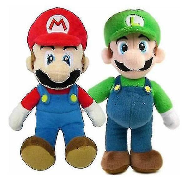 2 stk plysdukker, Mario Luigi bløde udstoppede børnelegetøj