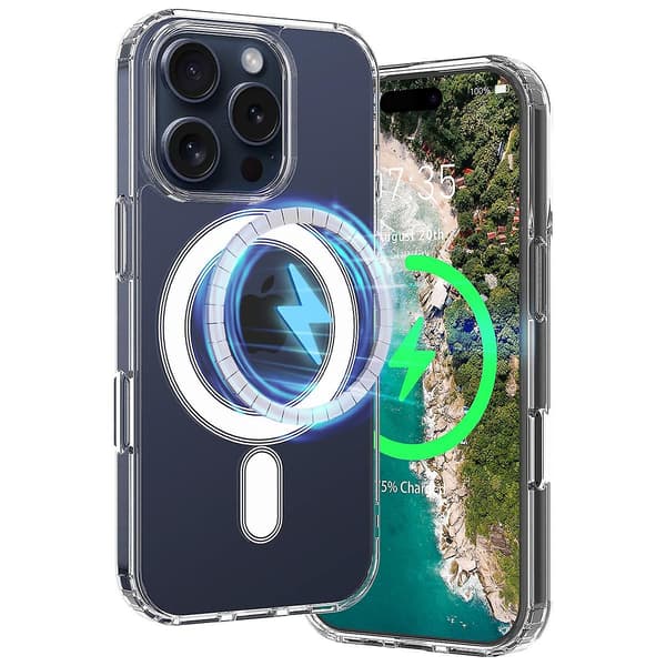 Skal för iPhone 16 Pro Max Kompatibelt med MagSafe TPU+Akryl Klar Baksida Mobilskal