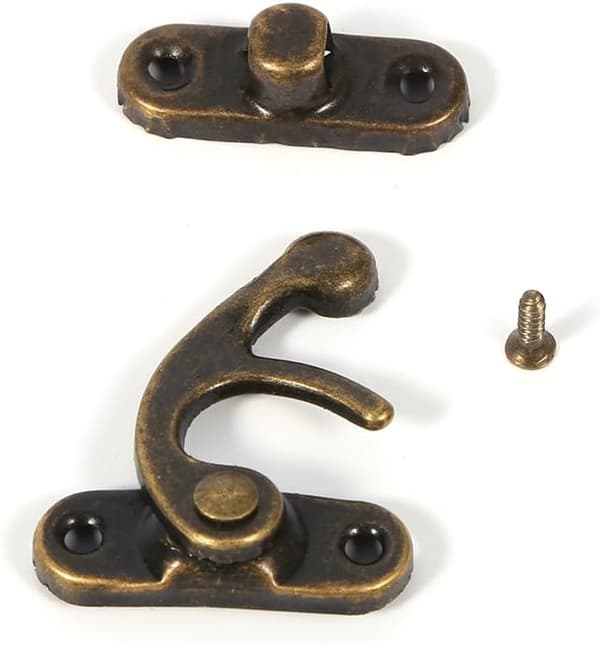 12X Antique Left/Right Hasp Latch Horn Latch with Screw Lock